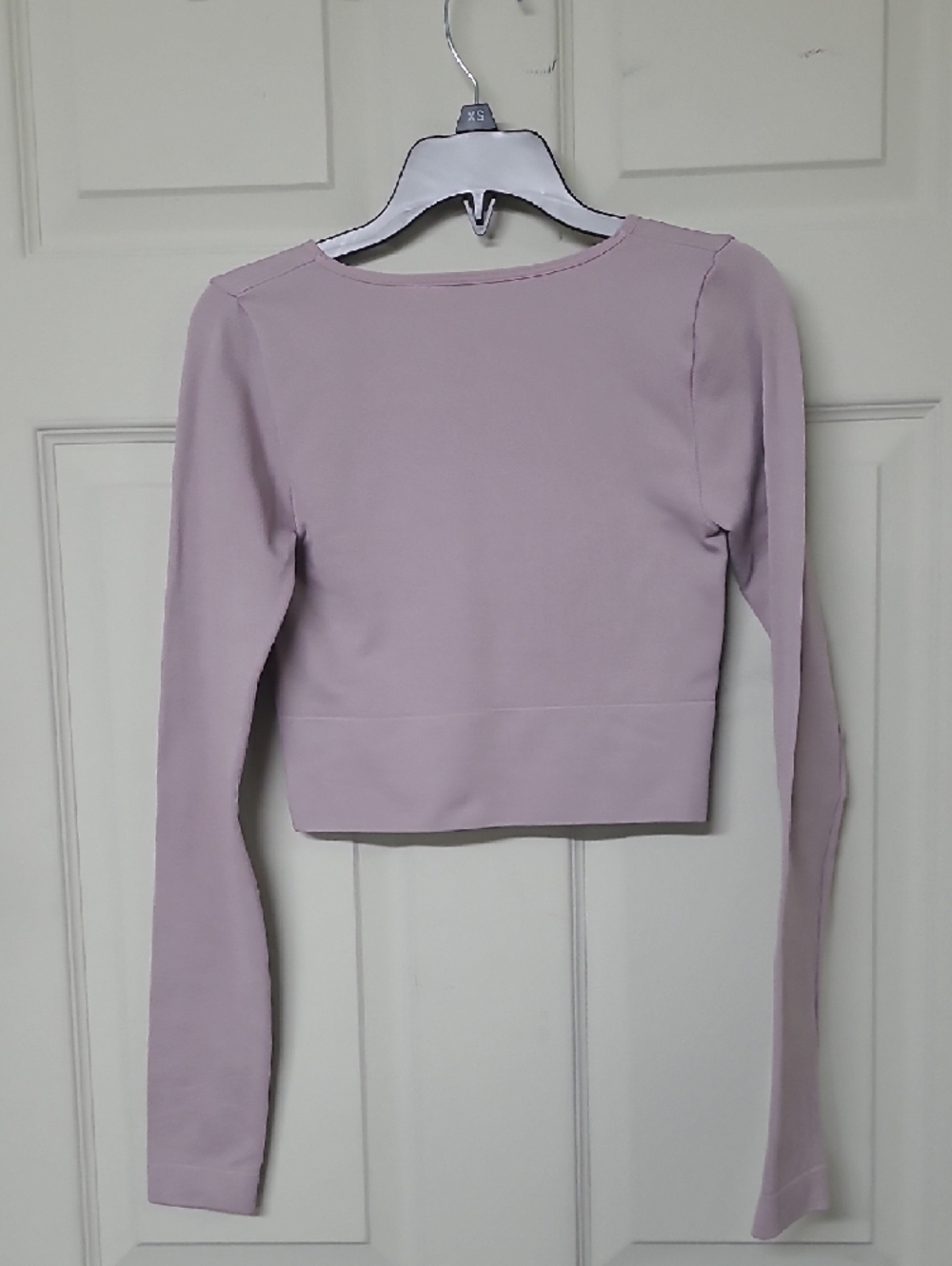 Dynamite Women’s Lavender Cropped Long Sleeve Ribbed Top Stretch XS Like New - Picture 2 of 9